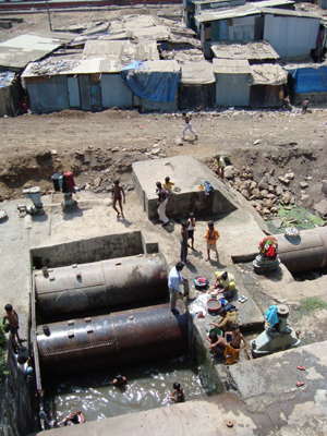 Bidonville de Bandra East, Bombay-Mumbaï (mars 2009)